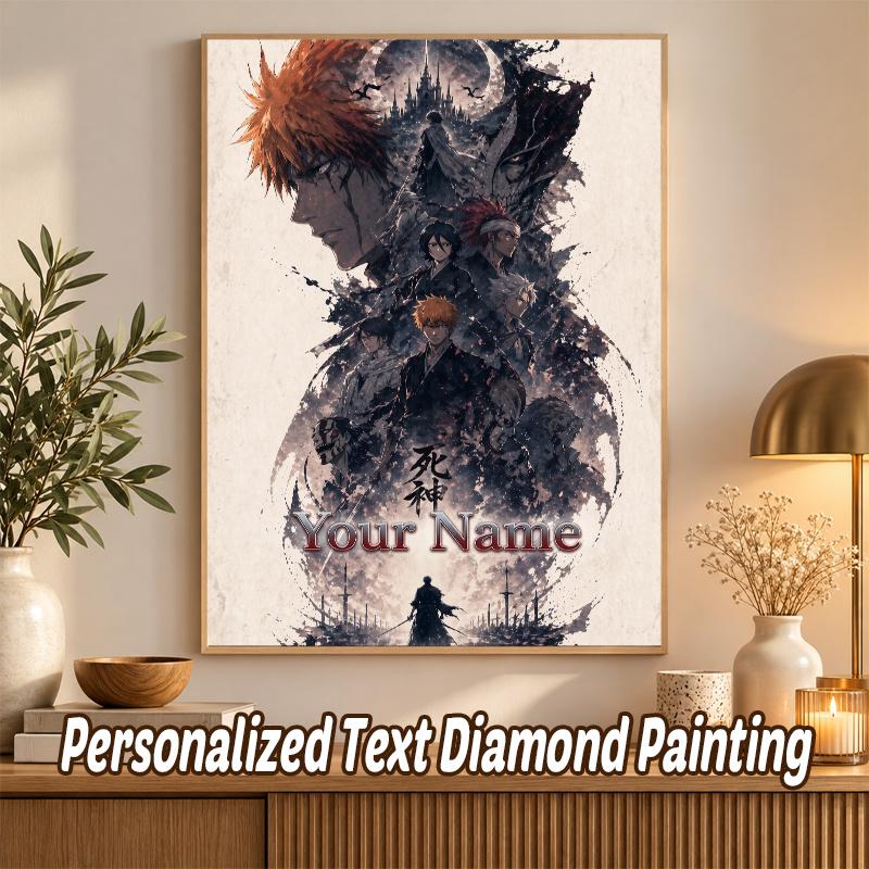 Bleach anime Custom Name Text 5D Diamond Painting Kit DIY Full Drill Diamond Art Decoration