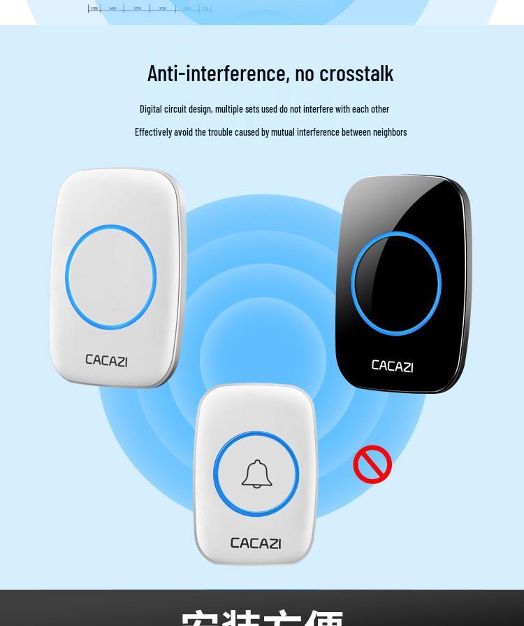 Elderly-Friendly Waterproof Wireless Doorbell with Long-Range, Two Receivers, and Wall-Penetration Capability
