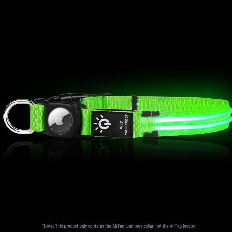 Waterproof LED Pet Collar: AirTag Tracker & USB-Rechargeable Luminous Protective Cover
