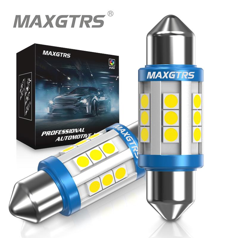 MAXGTRS 2X 12V 24V Festoon C5W C10W 3030 Chip Bulb Canbus Car LED Interior Dome Reading License Plate Lights 6000K