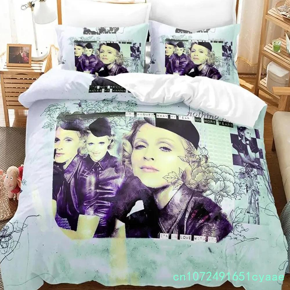 3D Print Sexy Madonna Bedding Set Duvet Cover Bed Set Quilt Cover Pillowcase Comforter King Queen Size Boys Adult Bedding Set