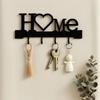 "Home Love" Shaped Key Holder With Hooks - No-Drill Wall Mount, Metal Organizer For Living Room Decor,Key Rack | Key Hanger Wall
