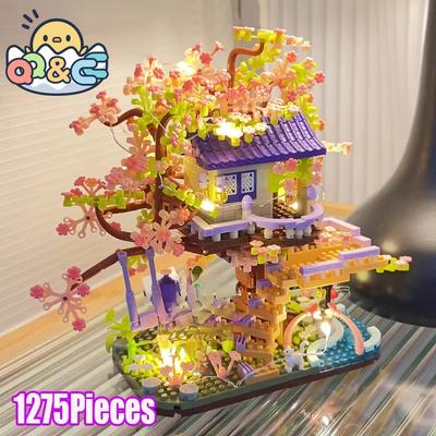 Non-Toxic Flower Tree House Building Block Diy Assembly Toys Micro Bricks Puzzle Toys For Kids Childrenfriend Birthday Gifts