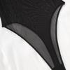 European and American Sexy Mesh See-Through Backless Suspender Bodysuit