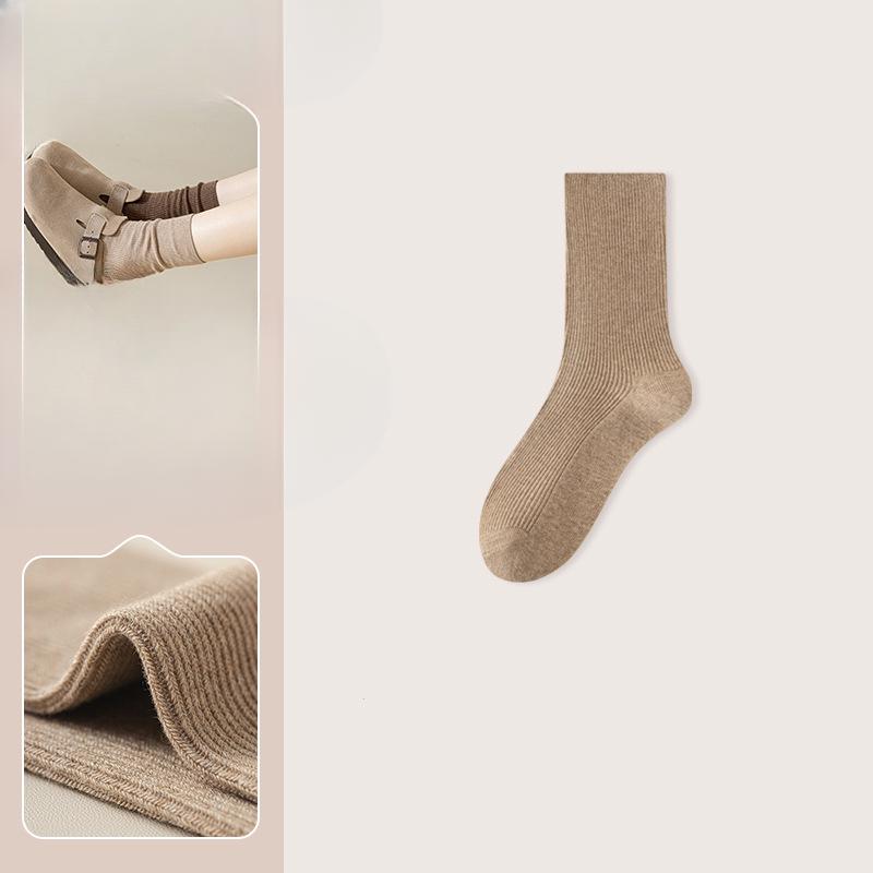 Women's Autumn and Winter Deodorant Retro Boneless Drum Pile Cotton Socks