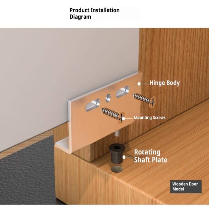 1 Set Easy Installation With No Drilling Needed Stainless Steel Glass Door Hinges Suitable For 5~6Mm Glass Pack Of 2