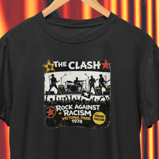 The Clash Rock Against Racism Punk Rock Retro Vintage T-Shirt / Strummer Fans 3XL