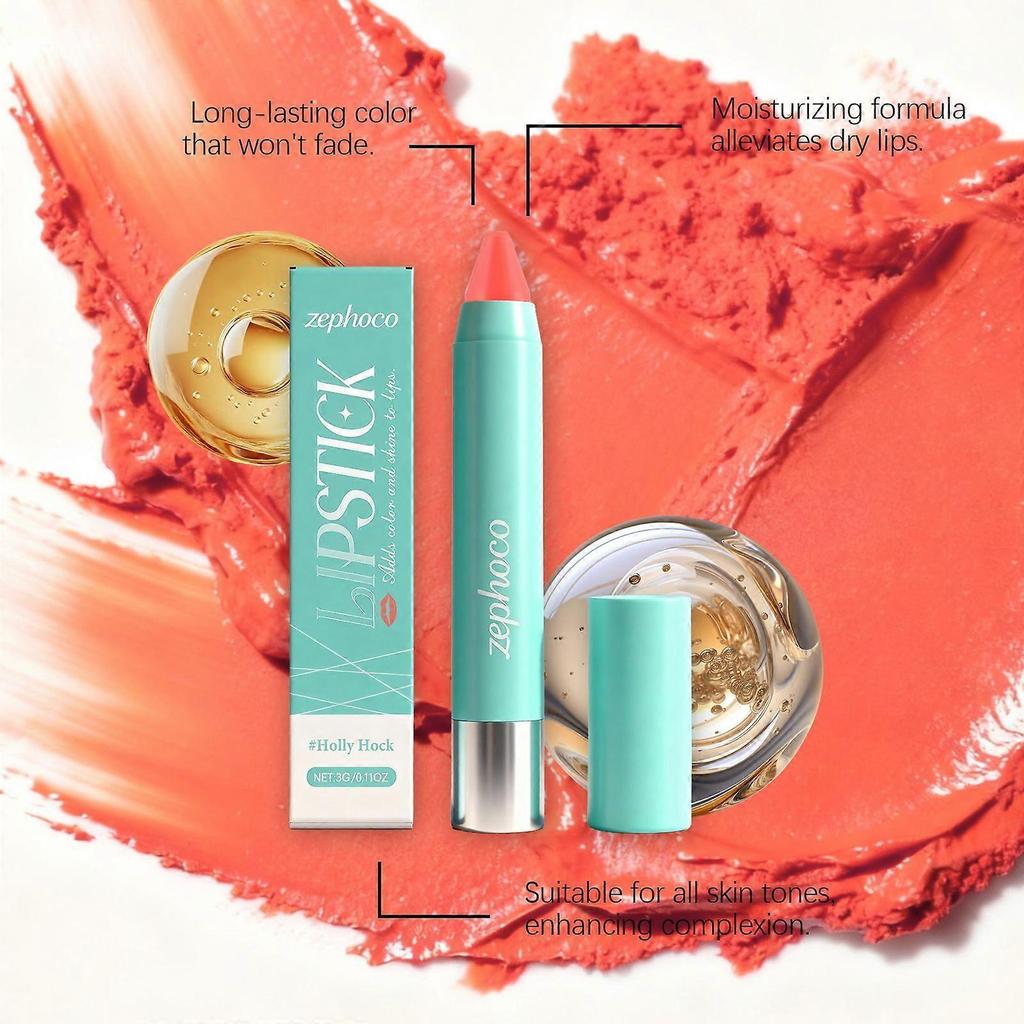 Zephoco Orange-Red Vivid And Soft Lipstick Pen Matte Natural Color Display, Elegant And Beautiful, Smooth And Plump Lips