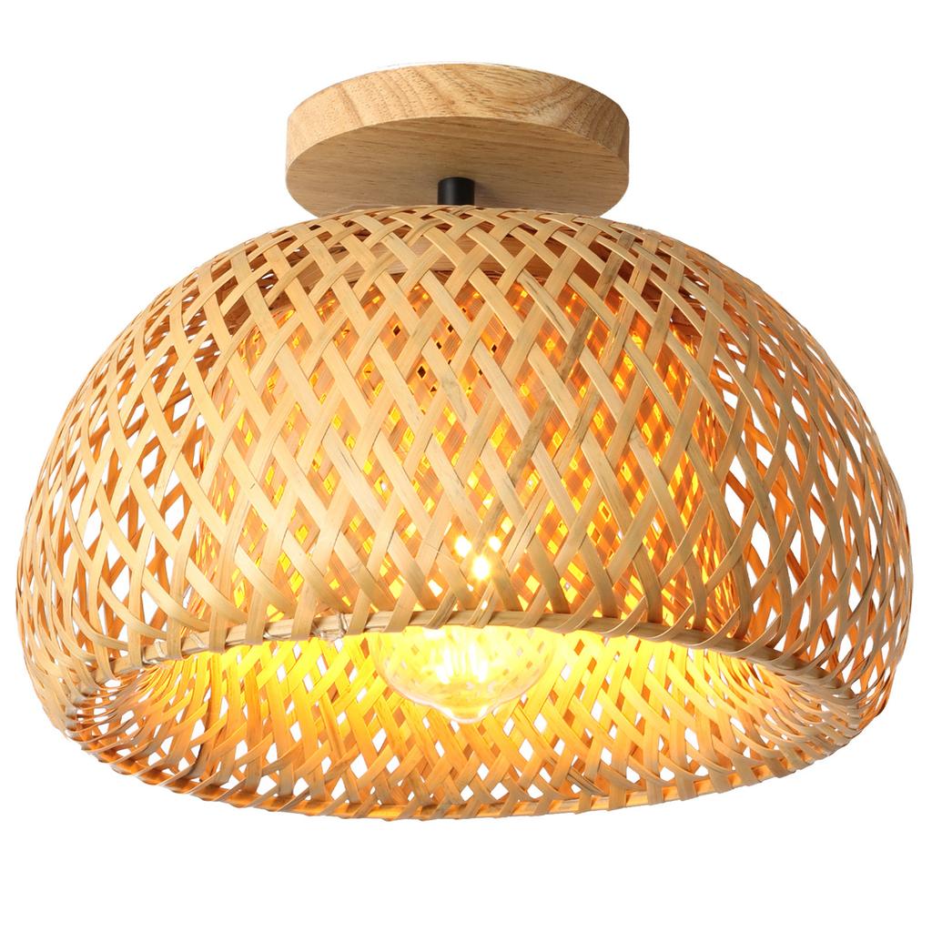 Chinese Bamboo Woven Farm Music Restaurant Chandelier Handcrafted Small Living Room Tea House Lamp Bamboo E27 Pendant Lamp