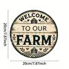 D Vintage Welcome to Our Farm Round Aluminum Sign  Home Kitchen Decor Party Plaque Holiday Gift
