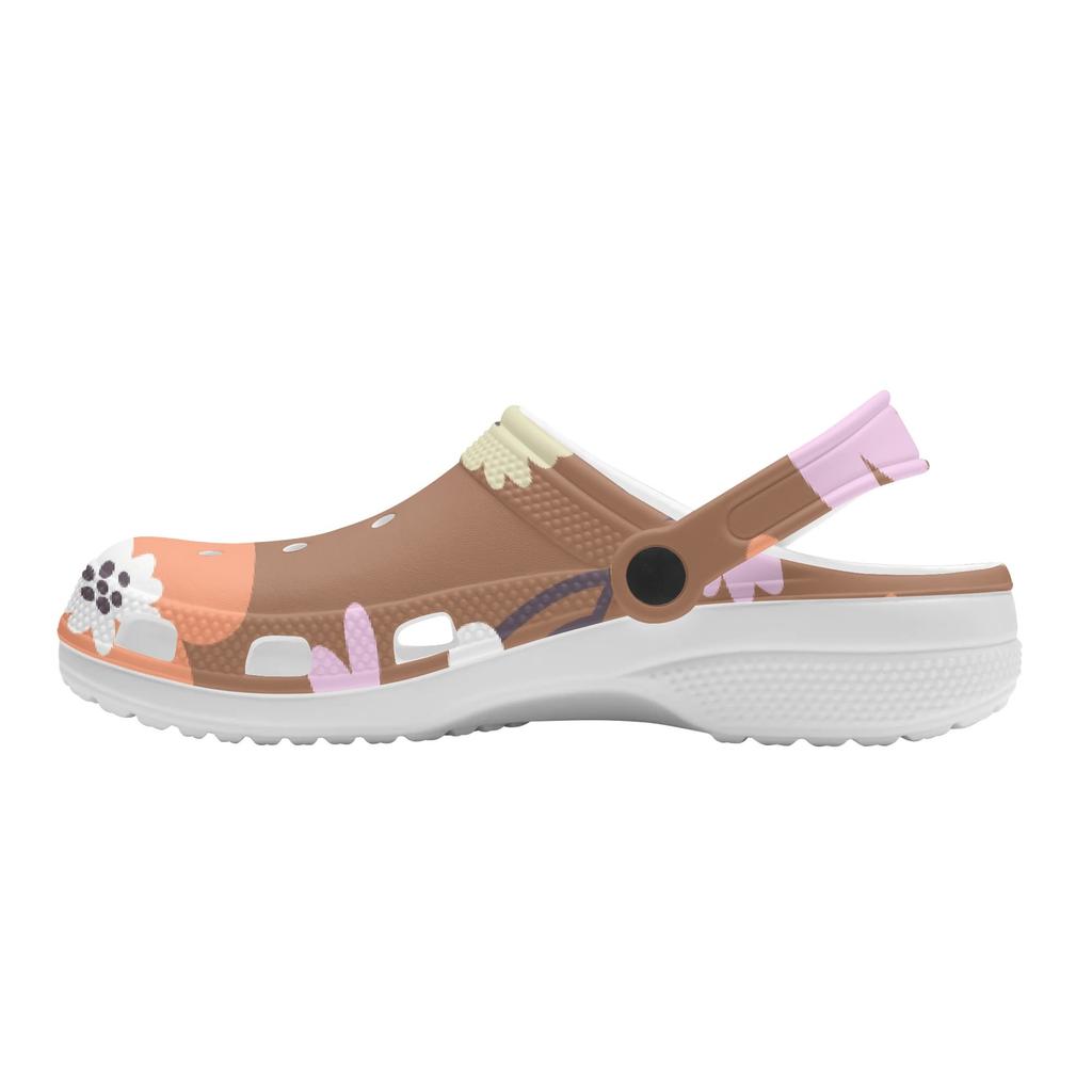 Printed EVA Travel Clogs Women Men Water Friendly Flexible Slip On Travel Use Beach Garden Daily Walking Beach Sandals Comfort Fit