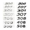 ALMVIS 3D Black Silver Letters 206 207 301 307 308 408 508 Emblem Peugeot