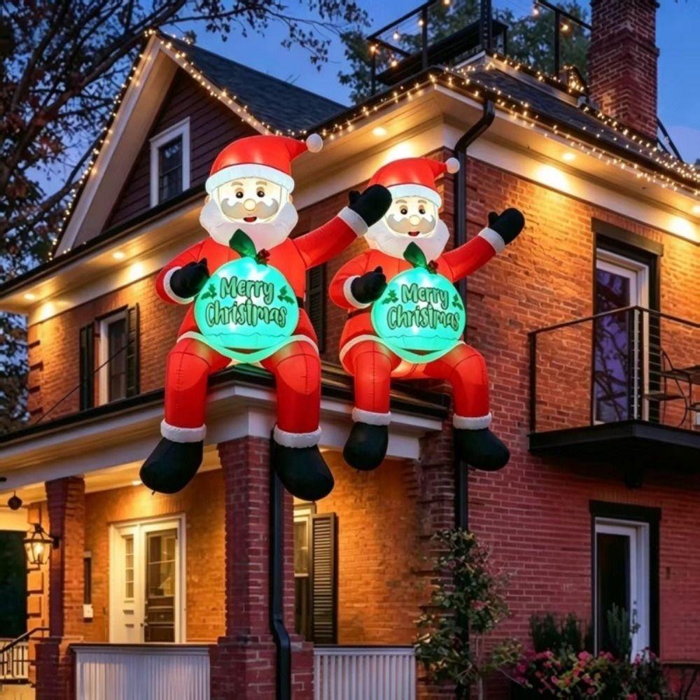 Oxford Christmas Inflatable Dolls LED Light Inflatable Model Toys Lighted Dolls Garden Party