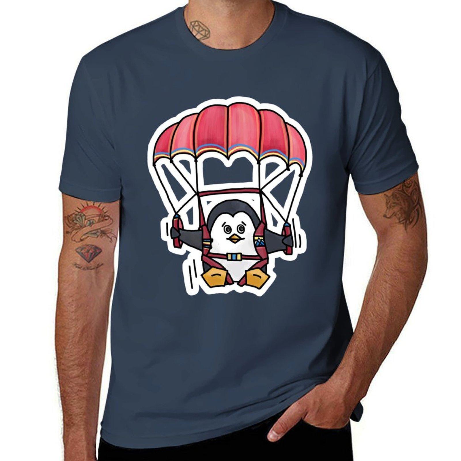Skydiving Penguin TShirt man t shirt graphic t shirt man cotton TShirt S
