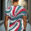 Men's New 3D T-shirt Crew Neck Short Sleeve Casual Top Breathable Cool-Feel Fabric Tagless Skin-Friendly Design