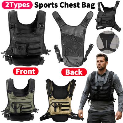 Lightweight Running Chest Pack for Hiking Outdoor Activities Marathon Bicycle Race Hydration Vest Bag with Zipper and Pocket
