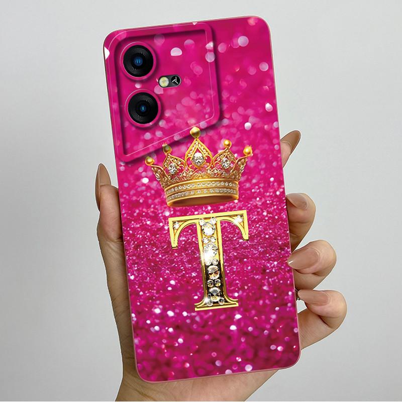 For Tecno Pova Neo 3 Case LH6n Crown Letter Bumper Silicone Soft Phone Cases For Tecno Pova Neo3 Camera Protection Back Cover
