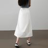 Demana 100% Cotton Summer Elegant Shirred Waist A-line Midi Skirt