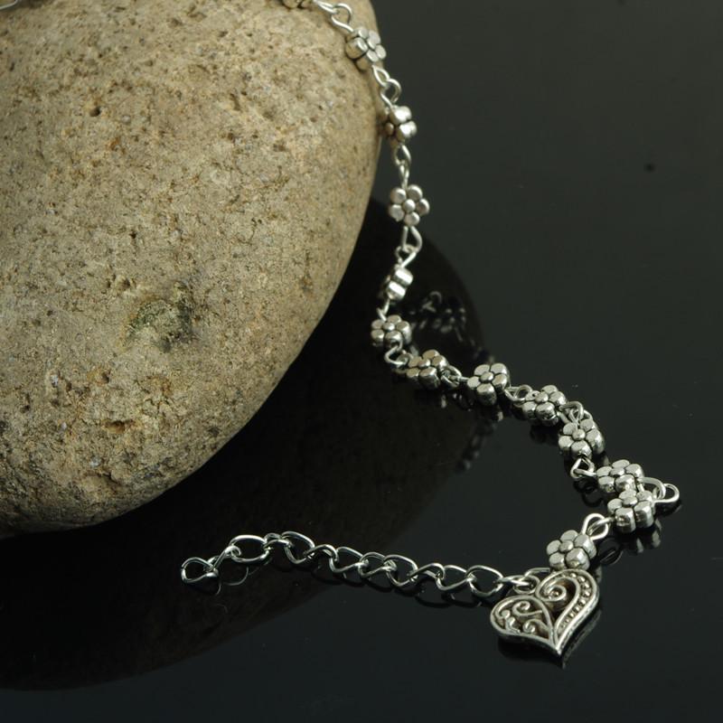 Heart Flower Anklet for Women Ankle Bracelet Tobillera Boho Foot Chain Jewelry Ankle Bracelet Minimalist Jewelry Boho