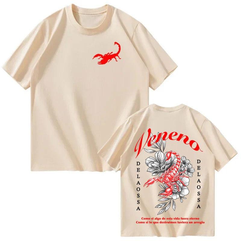 Rapper Delaossa Veneno New Album Print Tshrit Mens Women Clothes Tops Harajuku 2026 summer Casual Crewneck Hot Sale Streetwear