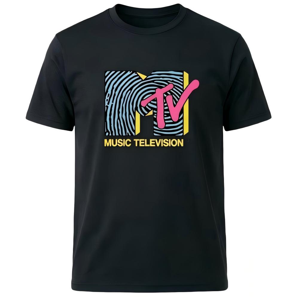Retro MTV Music Television Black T-Shirt