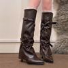 Night Club High Heel Women Mordern Long Boots Ladies Belt Buckle Botas Mujes Street Style Party Stripper Female Shoes
