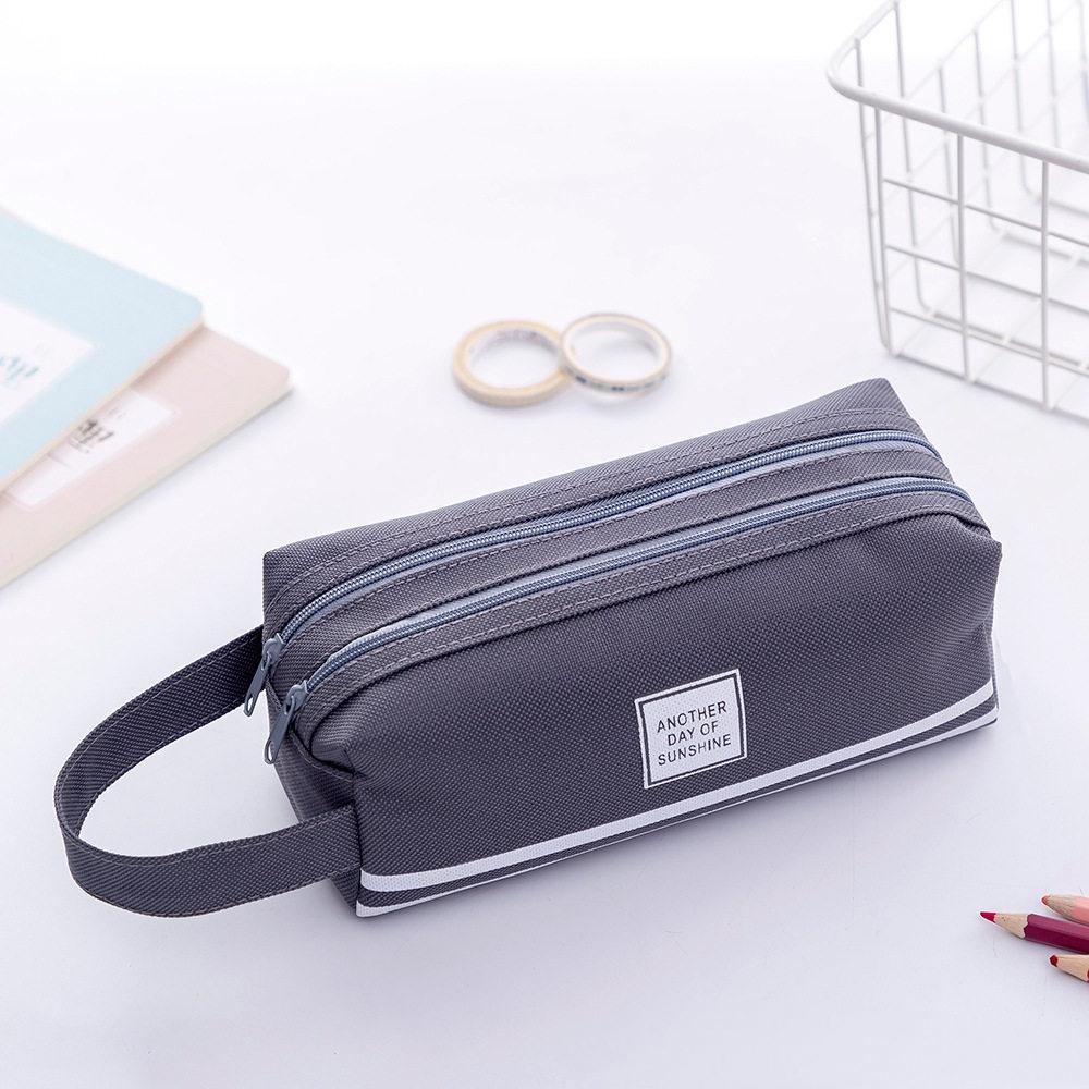 Custodia Multiuso a Colore Uniforme, Borsa Grande Portatile per Penne, Matite e Cosmetici