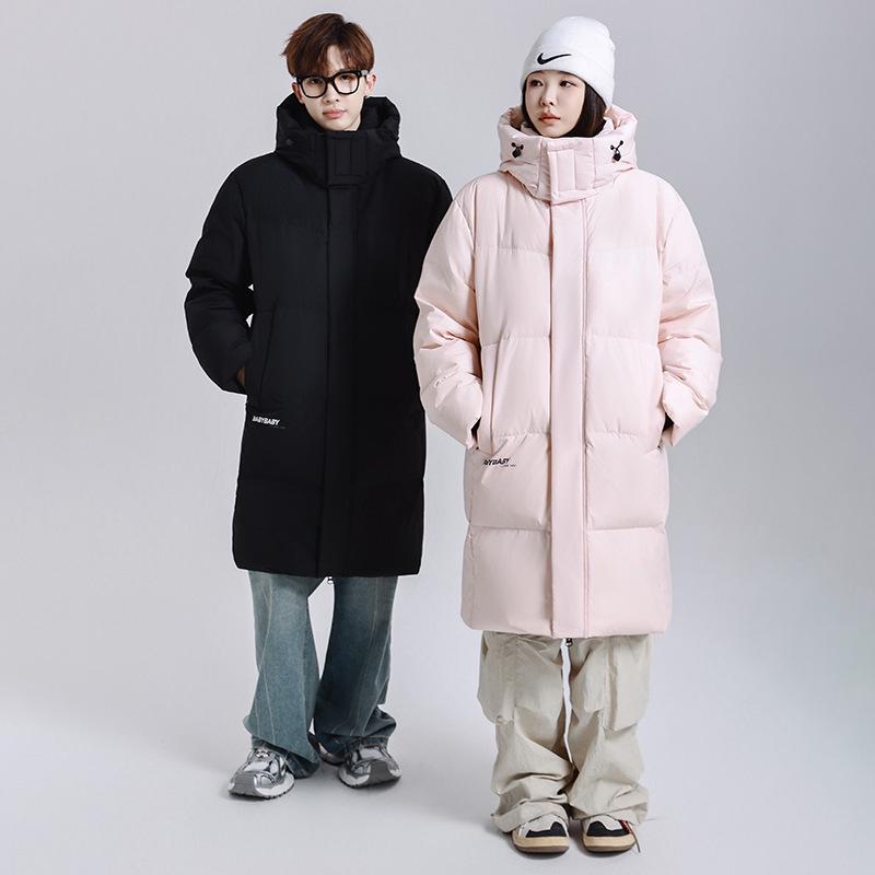 New Cross-Border Mid-Length Extreme Cold Couple Down Jacket: Trendy, Thickened Winter Outerwear for Men & Women