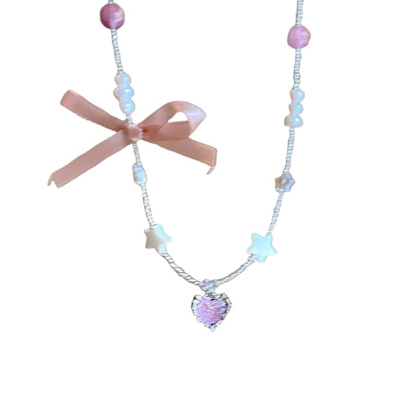 

IF ME Роскошное ожерелье из искусственного жемчуга «Звезда» для женщин, ожерелье-чокер с подвеской из бусин в виде милого сердца, аксессуары, ювелирные изделия