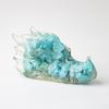 Resin Crystal Dragon Head Figurine With Natural Waterstone For Home Office Decor