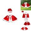 Xmas Red Velvet Santa Claus Hooded Cloak With Hat For Kids Adults