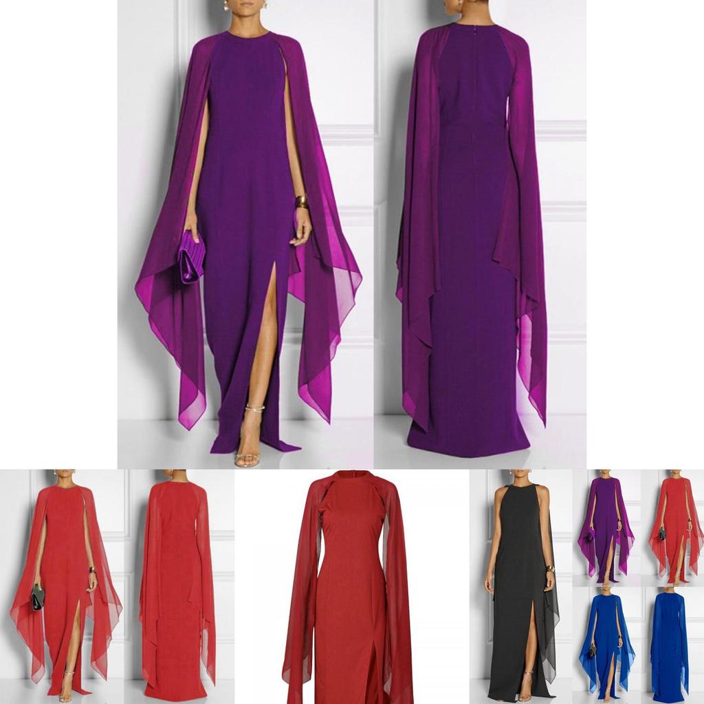 Womens Size Plus Chiffon Mosaic Dress Long Dress Atmosphere Dress Fan Female