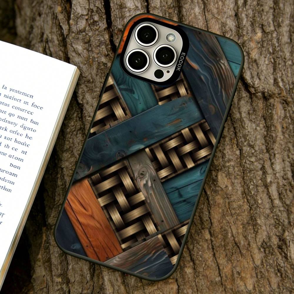 

Luxury Vintage Wood Phone Case For iPhone 17,16,15,14,13,12,11 Plus,Pro Max,XS,Colorful Silver Black Cover iPhone17Pro