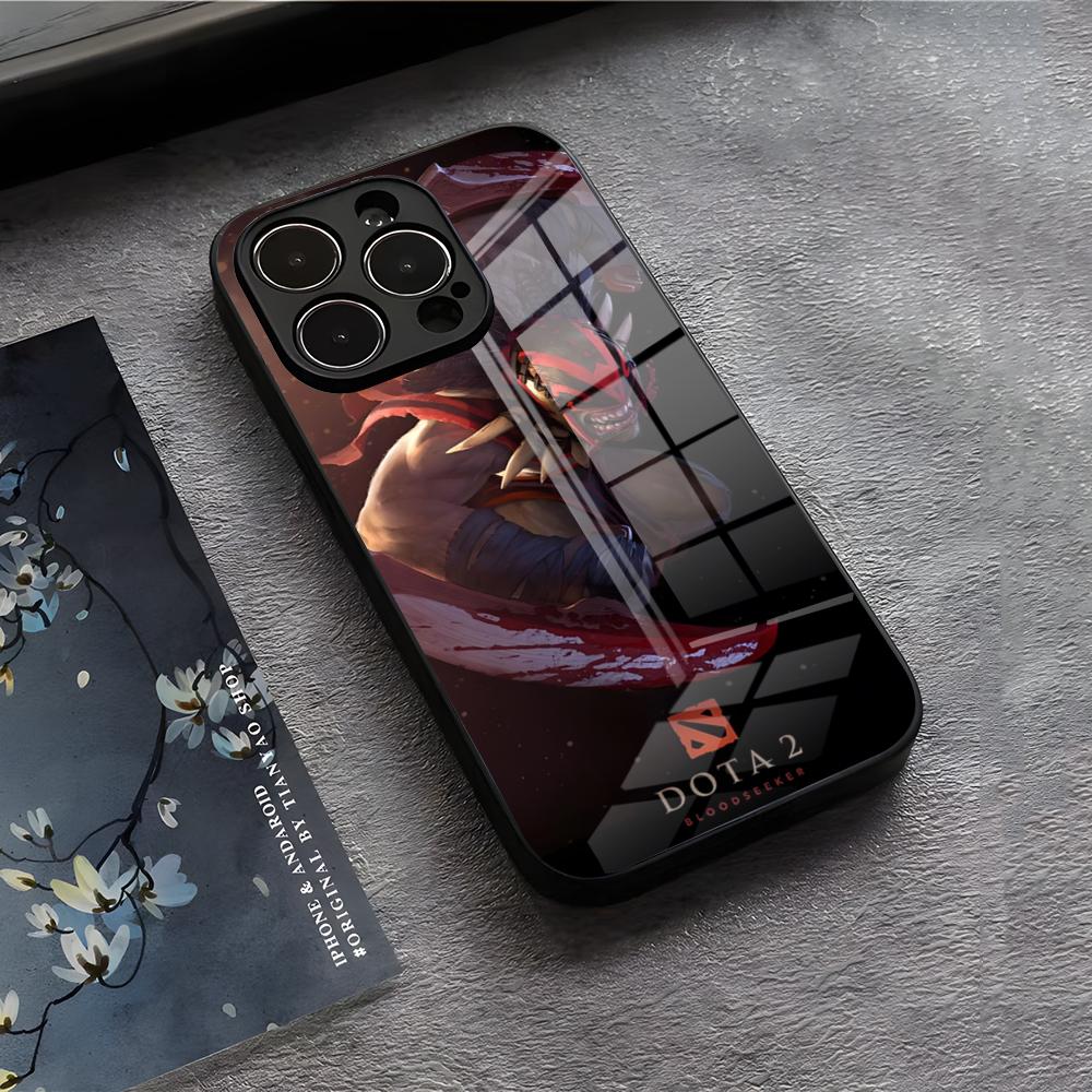 

D-Dota 2 Крутой чехол для телефона для IPhone 17 Air 16 E Pro Max 15 14 13 Mini 12 Pro 11 Max Plus Черная стеклянная крышка iPhone 16 Plus
