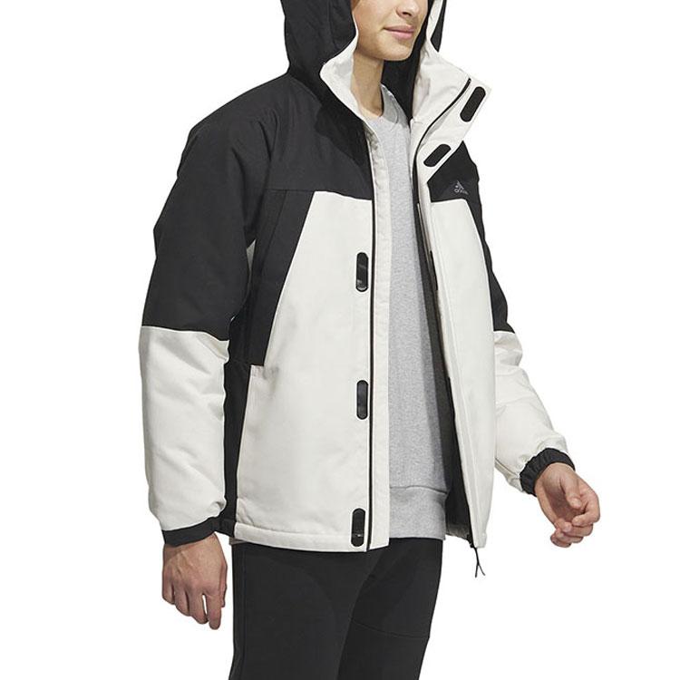 adidas Codzienna Sportowa 530 Puszysta Parka z Kapturem Kurtka Puchowa Męska odzież wierzchnia Czarno-Biała IL8920