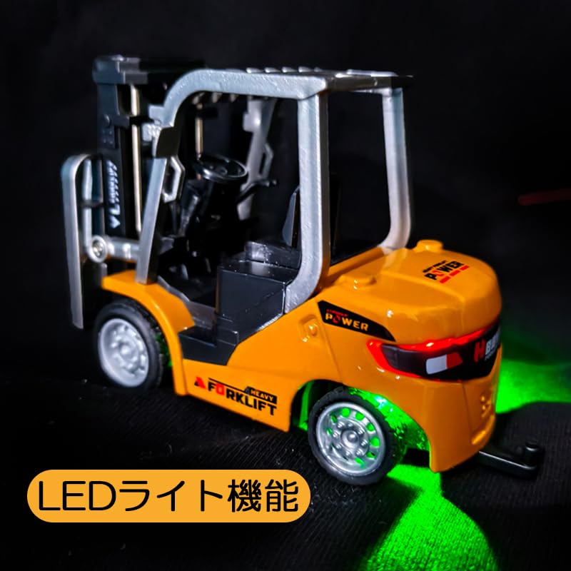 ARRISHOBBY 1:64 Mini Forklift Construction Vehicle with Zinc Alloy Body, 3-in-1 Fork, Pallet, and Hook, App Controlled, for Adults and Kids, Model