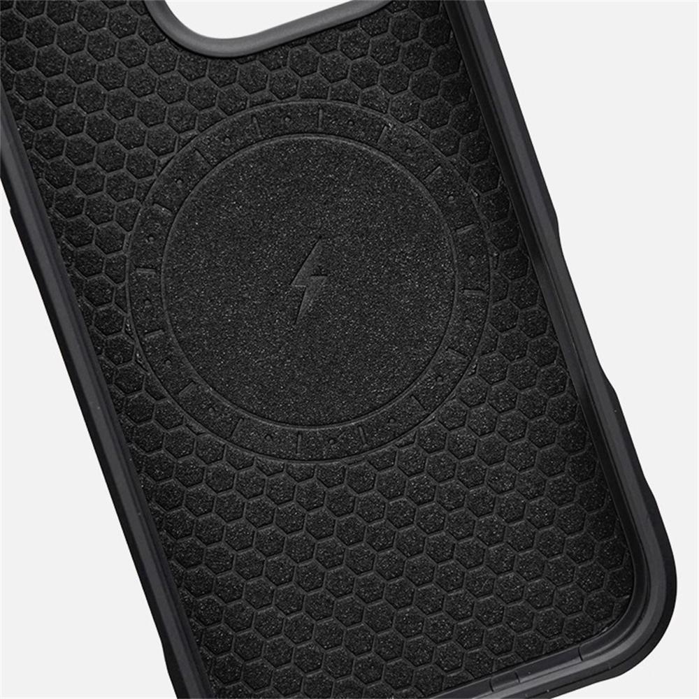 Luxury Carbon Fiber Texture Back Panel Shockproof Armor Case For iPhone 16 Pro Max For Magsafe Magnetic Wireless Charging Cover