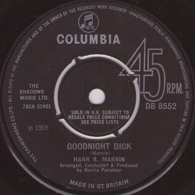 7-Zoll Schallplatte HANK MARVIN - Goodnight Dick DB8552 Columbia 1969 UK Rock Gebraucht