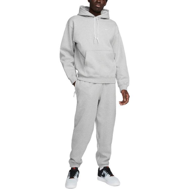 Nike Solo Swoosh Fleece Pullover Hoodie 'Grey' Men's DX1355-063