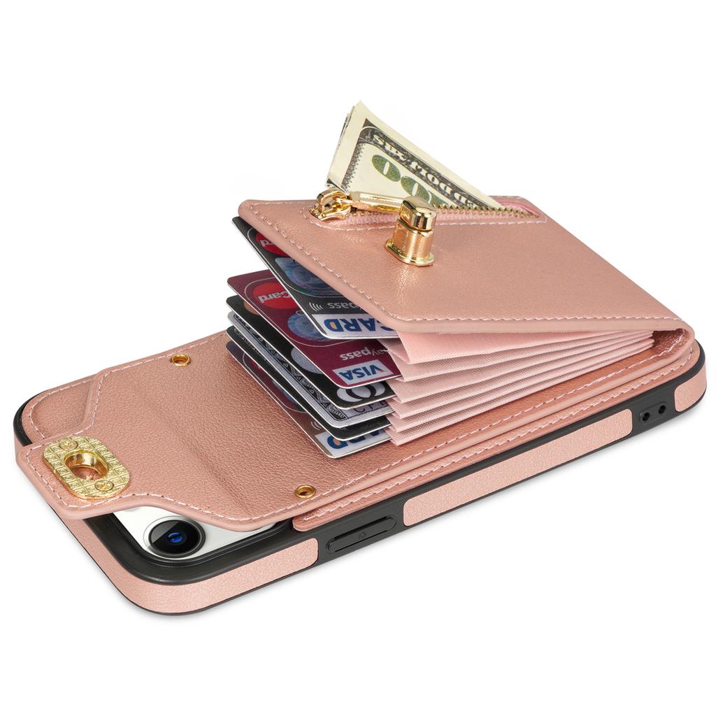 Crossbody Zipper Cards Solt Wallet Leather Case For Iphone 14 PRO MAX 15 13 12 XR XS X 7 8 Plus SE 2026 Lanyard Bag Pocket Cover