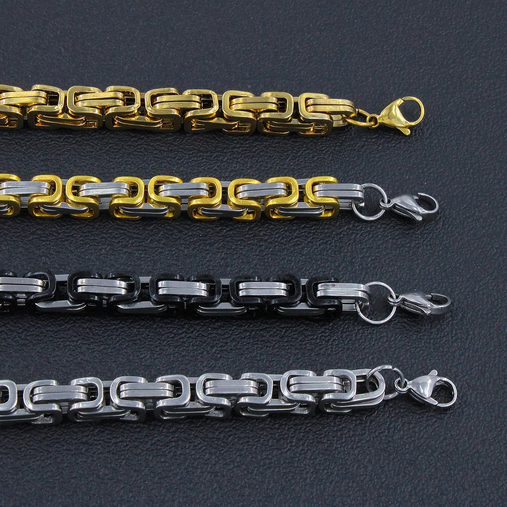 Unisex Edelstahl Byzantinische Kette Halskette - Trendy, Hochwertig, Farbecht, Vielseitiges Sommeraccessoire (YS164)
