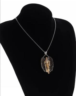 Vintage Anhänger Modeschmuck Halskette Erlösung Heller Engel Halskette