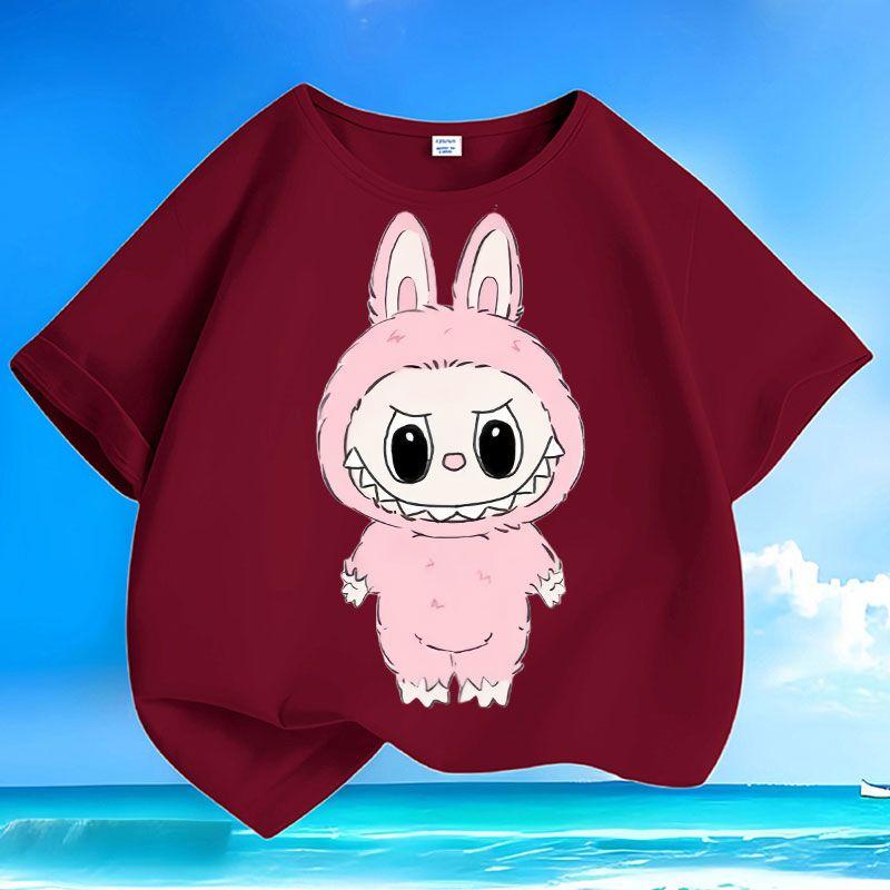 

Children s Cartoon Pure Cotton Top, Summer Boys and Girls Casual Short-sleeved Round-neck T-shirt 160