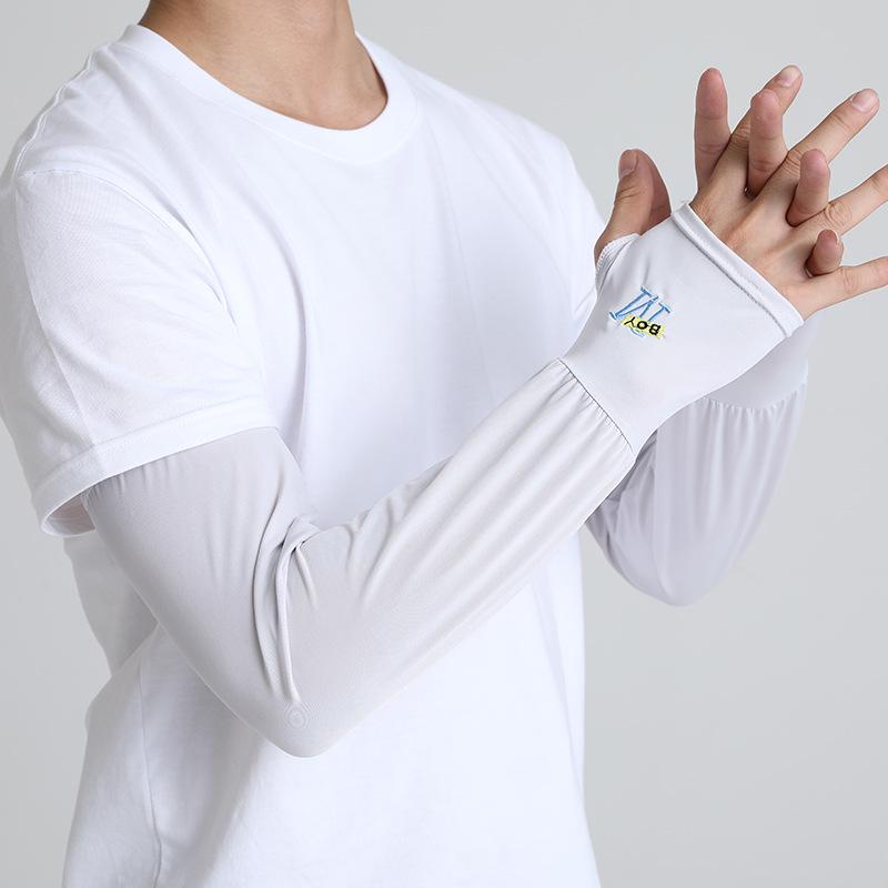 Men's Summer UV Protection Ice Silk Arm Sleeves - Lightweight & Breathable
