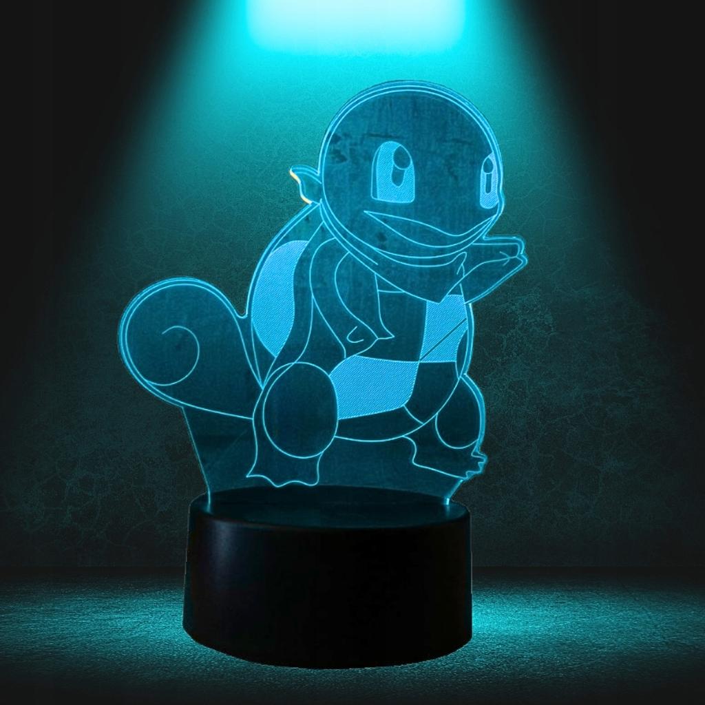 Pokemon Go Squirtle Turtle Night Light For Kids 16 Led 3D + Remote Control