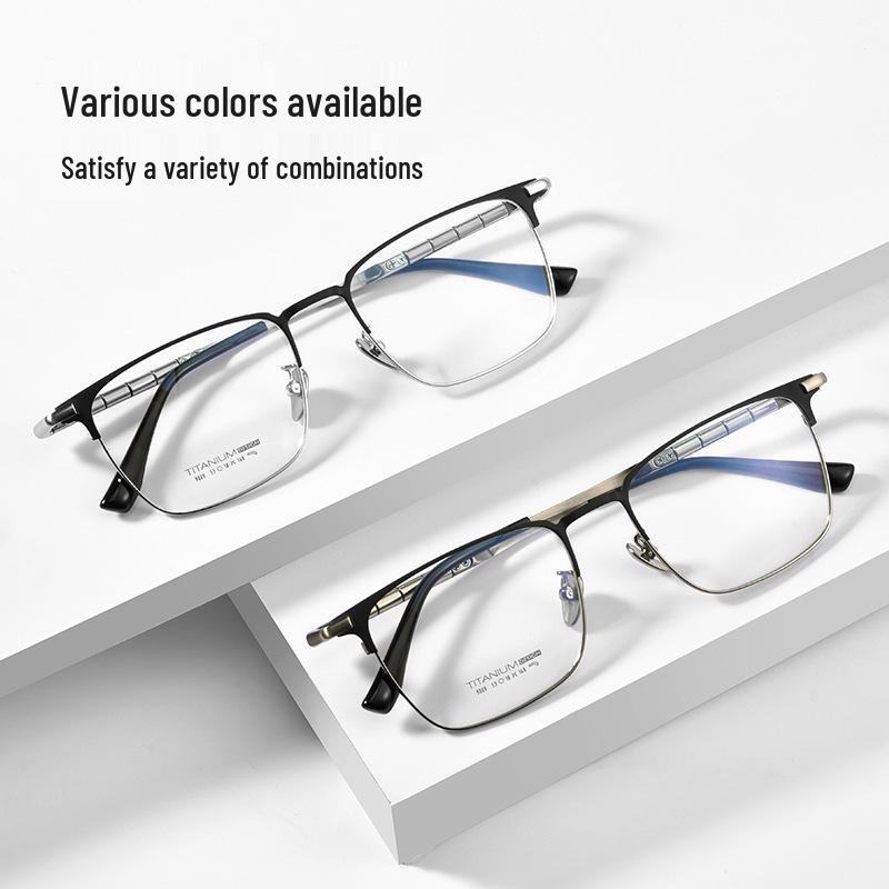 Bestfen 9009T Semi-Titanium Retro Eyeglass Frame with Rising Bamboo Joint Design