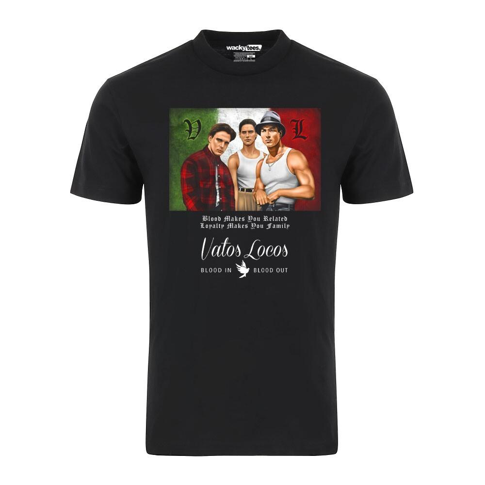 Vatos Locos Кровь в Кровь Наружу Делает Вашу Родственную Лояльность Графическая Футболка Унисекс Футболка XXL