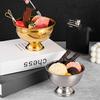Stainless Steel Ice Cream Cup Gold Silver Safe Salad Cup with Dessert Bowl And Ice Cream Spoon Kitchen Accessory for Household
