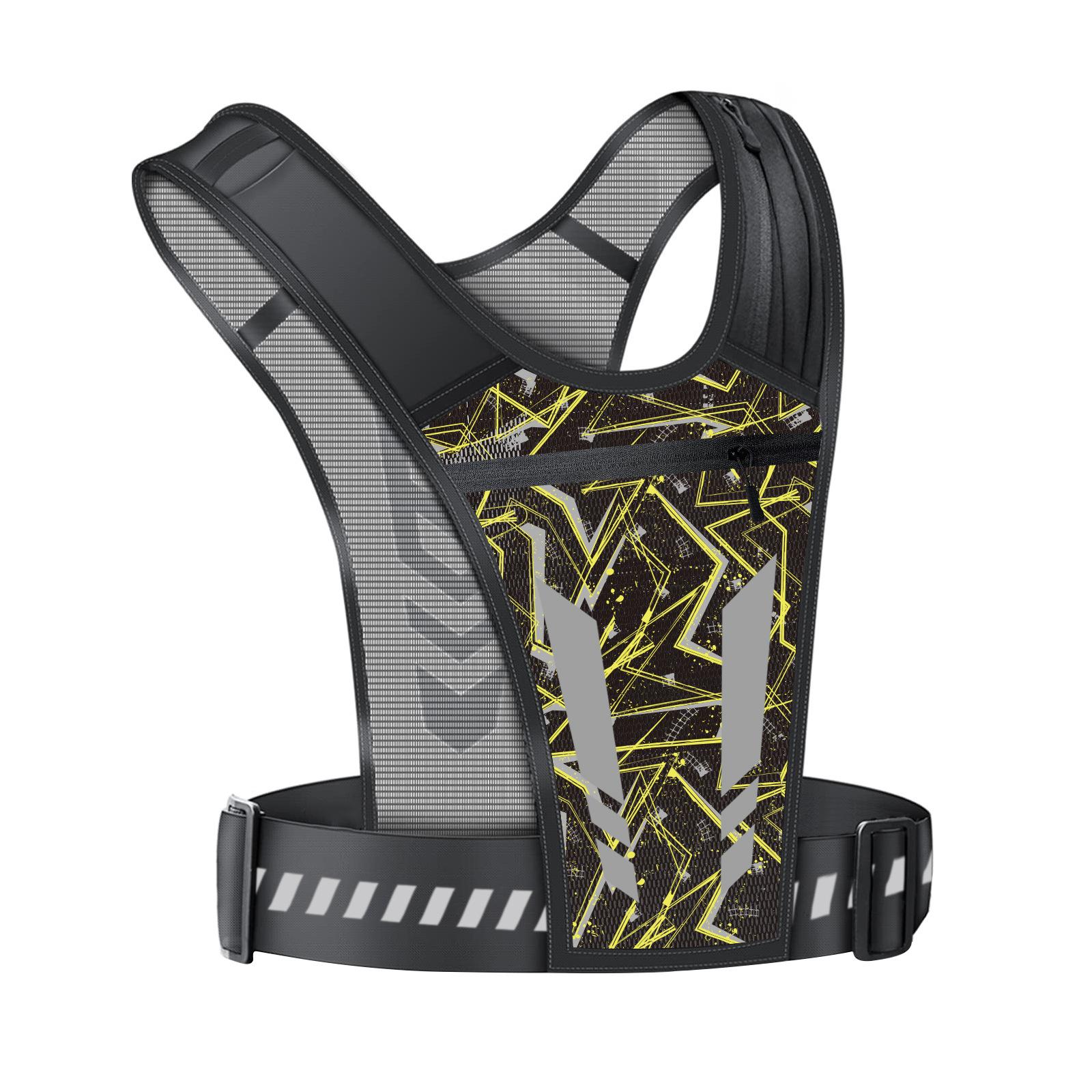 

Reflective Running Backpack Universal Light Sport Running Vest Mobile Phone Cards Bag Ideal For Jogging Fitness Training Male Female Vest жовтий