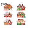 Rustic Gingerbread House Ornaments 24/36Pcs Christmas Ornaments Wooden Xmas Tree Decor with Rope Home Hanging for Holiday Party New Year Decorations